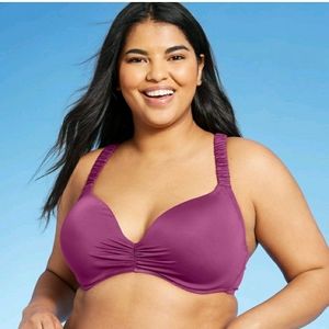 Shade & Shore 34D Bikini Top Lightly Lined Cinch